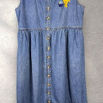 Disney The Store Winnie the Pooh Women's L/XL Denim Dress Maxi Button 90's Y2K Photo 0