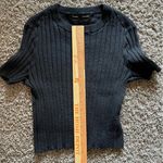 Proenza Schouler Black 100% Wool Ribbed Knit Short Sleeve Sweater XS Lightweight Photo 7