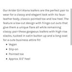 A Rider Girl Alana Snake Loafers Size 10 Vegan Fringe Pointed Toe Western Modern White Photo 1