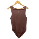 Good American  Ribbed Bodysuit Size 4 Body Contour Brown Stretch Comfy Photo 1
