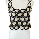 Julia Size M Crocheted Crop Sweater Top Festival Swank Black Size M Photo 0