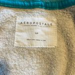 Aeropostale Vintage  87 Full Zip Up Hoodie Gray and Teal Reglan Sleeves A144 Photo 3
