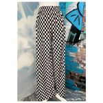 Cider  high rise elastic waist corduroy checkerboard wide leg pants Photo 1