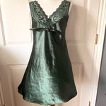 Vintage Satin Green Chemise with Lace Trim Photo 4