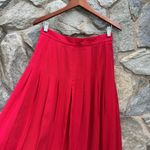 Vintage Long Pleated Red Midi Skirt Size 8 Photo 2