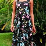 MISA Los Angeles MISA • Anthropologie Aurelia Flouncy Floral Midi Dress maxi black floral linen Photo 0