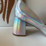Zac Posen  Silver Holographic Pointed‎ Toe Slip On Block Heel Leather Pumps 8.5 Photo 7