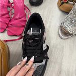Valentino Garavani  Black and Pink Camouflage Sneakers Photo 1