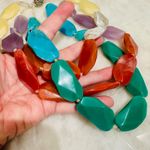 Talbots Multi-Strand Faceted Resin Statement Necklace – Pastel & Earth Tones Photo 6