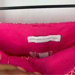 New York & Company Pink Geometric Stretch Cotton Button Tab Waist Shorts size 4 Photo 5