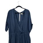 Anthropologie  Maeve Jaqueline Jacquard Jumpsuit Leopard‎ Print Navy Blue Size XL Photo 3