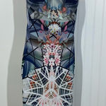 Black Halo Bryson sheath dress geometric abstract artsy print wedding size 0 Photo 0