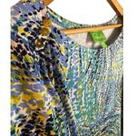 Pappagallo Boat Neck Long Sleeve Printed Mini Shift Dress Multicolor‎ Size XL Green Photo 4