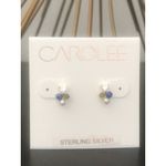 CAROLEE Stone & Freshwater Pearl Stud Earrings, Blue/Yellow/Gold,‎ Pearl, NWT Blue Photo 8