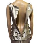 London Times  Satin Tiered Sleeveless V Neck Zip Back Cocktail Dress Womens 4 Photo 5
