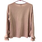 Como vintage  French Terry Mauve Long Sleeve Ruffled Sleeve Crew Neck Top Large Photo 6
