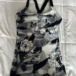 Rese Womens Small S Tropical Floral Racerback Athletic Tank Top Black USA Photo 0