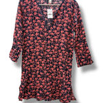 J.Crew Factory NWT Tissue Tunic Swim Coverup Women’s Size Small Flamingo Print Blue Photo 0