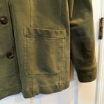 The Territory Ahead  Olive Green Stretch Cotton Utility Jacket Shacket Size M Photo 2