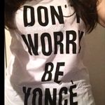 Don't Worry Be Yonce White Graphic Tee Tank Top Size L Photo 4