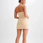 Meshki Maci Crepe Mini Dress Light Beige Fully Lined Womens Size Small Photo 1