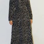& Other Stories & Other Stories Black Print Puff Long Sleeve Midi Dress Photo 0