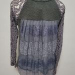 Anthropologie Anthro One September Rosanella gray lace pleated sweater size xs Photo 5