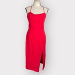 Lulus  Get the Party Going Cocktail Bodycon Midi Dress Red Women's Size Large NWT Photo 2