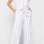 Rails Happer Prato Stripe Wide Leg Linen Jumpsuit White Size Small Coastal Beach Photo 0