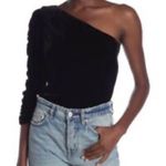 Joie  Wayman 1 Shoulder Black Velvet Top Asymmetric Photo 2