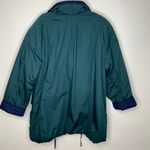 Vintage Forest Green Navy Blue Down Puffer Coat Sz Large Photo 1