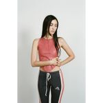 Miaou Jinx Top in Strawberry Large New Womens Faux Leather Vegan Cropped Tank Red Photo 11