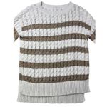 Anthropologie PILCRO Striped Cable Knit Long Sleeve Sweater Cream Brown Women XS Photo 4