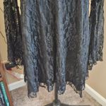 4X Black Lace Long Sleeve Midi Dress with Bell Sleeves Photo 1