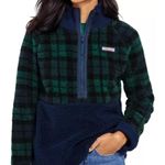 Vineyard Vines Blackwatch Sherpa Half Zip Pullover in Blue/Green, Size L Photo 0