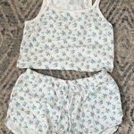 Colsie Blue Floral Pajama Set White Size L Photo 0