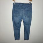 EXPRESS high rise cropped leggings destroyed jeans raw hem women’s size 14 Photo 4