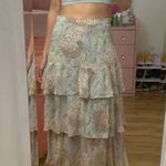 Love Shack Fancy NWOT maxi silk floral ruffle layered skirt Photo 0