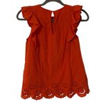 Kate Spade Bright Red  Designer Ruffle Detail Top Shirt Women’s Size XS/Small Fit Photo 1