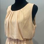 YA Los Angeles Elegant Cream Sleeveless Dress new silk fabric Photo 1