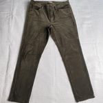 J.Jill Women's 12 Mid Rise Slim Leg Velvet Pants Dark Olive Green Stretch Comfy Photo 0