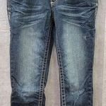 Amethyst Stretch Denim Capri Jeans Blue Surged Hem Women's Size 7 Photo 0