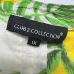 Club Z Collection Shirt Womens 1X Cotton Lightweight Tropical Beachy Coastal Yellow Photo 1