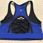 Lululemon Sweaty Or Not Bra II in Kanto Stripe Sapphire Blue & Black, Size 2 Photo 1