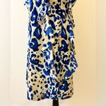 Julie Brown NYC Leah Sleeveless Ruffle Dress in Blue Jaguar Print Size 4 Photo 4