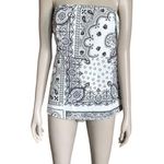 Renee C  White and Black Bandana Print Tube Top Photo 1