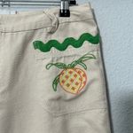 Urban Outfitters NEW UO Strawberry Print Embroidered Cream Joey Wide Leg Oversized Pant Sz 2 Photo 7