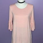 Reborn J Boutique Pink and White Bell Sleeve Top Photo 0