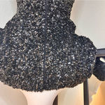 Parker  BLACK Serena Dress‎ Black Silk Sequins Mini Dress Size 4 Photo 5