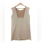 ZARA  Faux suede Cream Straight Fit Square Back Mini Dress Photo 6